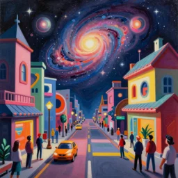 an extremely high quality hd cubism painting of a 3d slow-shutter galactic neon complimentary colored cartoon surrealism melting optical illusion street scene by a much more skilled version of kandinskypicasso and salvia dali the fourth, salvador dali's much much much much more talented painter cousin, 4k, ultra realistic, super realistic, so realistic that it changes your life and god is fired