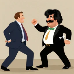 Bob Ross beating up a businessman in a suit