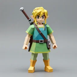a paper model of link, paper modeling art, 4 k.