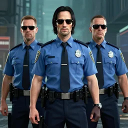 metrocops in matrix, digital art, high quality render