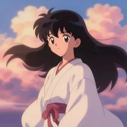 9 0's anime - inspired character design. flowing robes. dreamland wonderland haughty stubborn friendly moody shy modest princess character portrait. close - up key visual. turbulent wind, eyes, character portrait, close - up, pleasing palette, undulating nebulous sunset clouds adorable, idyllic cumulonimbus matte painting from fantasia pastel from fantasia ( 1 9 4 1 )