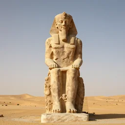 a giant greek statue in sahara desert