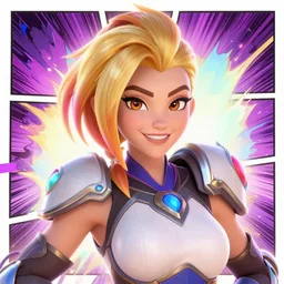 selfie of Ashe of overwatch character heartstone concept Blizzard pixar maya engine on stylized background splash comics global illumination lighting artstation