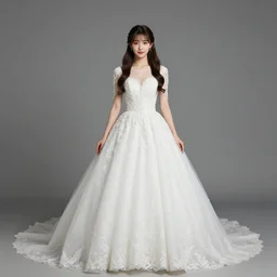 a symmetric and beautiful face, professional full length high definition photo of a young woman with twin tails and wedding dress, photo taken with Sony a7R