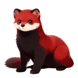 furry _ fandom _ fursona ( red - and - black, weasel - ferret - stoat ), graffiti _ background ( smoke ), canvas ( favela _ wall )