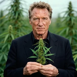 clint eastwood made of cannabis leaves