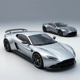 a concept sports car based on nissan, aston martin and chevy sports car body styles, nissan sports cars, chevy sports cars, acura sports cars, white and black paint, trending on artstation, unreal engine, realistic, studio lighting, by jotaautomotive, nancorocks and khyzylsaleem