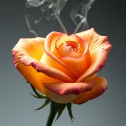 liquid fuming rose flower, realistic, highly detailed