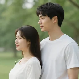 man and woman in nature