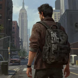 new york city, style game square enix, trending on artstation, painted by greg rutkowski, render with game the last of us parte ii details
