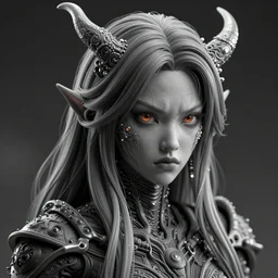 korean female fused with a poltergeist lovecraft space demon, photo, portrait, angry, 3 d, high details, intricate details, by vincent di fate, artgerm julie bell beeple, 9 0 s, smooth gradients, volumetric lightning, high contrast, duo tone, depth of field