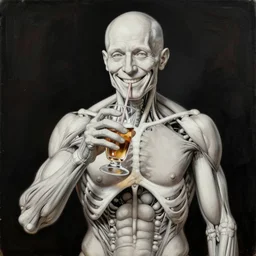 painting of a funny drinker, anatomy, clear - lines, happy - lighting, high - contrast, intricate, elegant, highly detailed, centered, digital painting, artstation, concept art, smooth, sharp focus, illustration, artgerm, tomasz alen kopera, peter mohrbacher, donato giancola, joseph christian leyendecker, wlop, boris vallejo