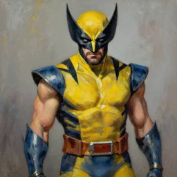 Wolverine from the X-Men painting by Lucian Freud
