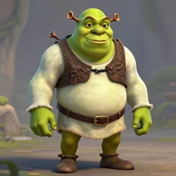 shrek as a Fall Guys skin,digital art, artstation,hyperdetalied,