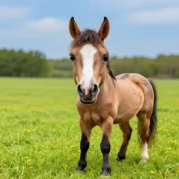 a horse made of faces