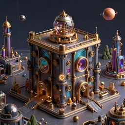 3d reimagining of factorio, trending on artstation, steampunk art, psychedelic art