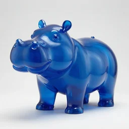 ebay. studio hollow, hippo sculpture, assembled, blue transparent jelly, by jeff koons,