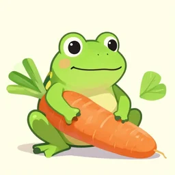 a frog being a carrot