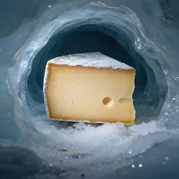 cheese inside an ice cavern, 33mm photo