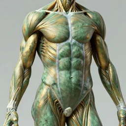 anatomy, human, real, realistic, marble, gold, veins, muscle, extremely detailed, marble green, sculpture