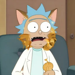 rick sanchez as a cat hybrid