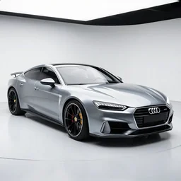 mash - up of a audi a 7 and a porsche panamera, luxurios, concept car, high speed, highly detailed body, very expensive, photorealistic camera shot, bright studio setting, studio lighting, crisp quality and light reflections