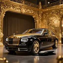 black gold luxury car garage, intricate details, gilding, cinematic, epic, artstation, sylvain sarrailh, photorealism, bokeh