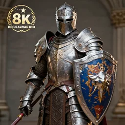 photo of a paladin with ornate armour and shield, 8 k, hdr, smooth, sharp focus, high resolution, award - winning photo