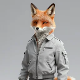 hyperdetailed anthropomorphic fox wearing a pale gray flight jacket, concept art, unreal engine, digital painting, sharp focus illustration, artstation hq. intricate, elegant, medium shot, art by ufotable studios