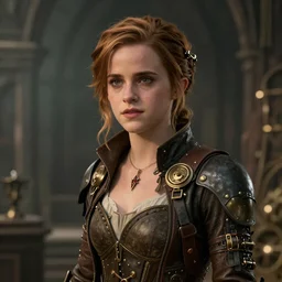 emma watson in a steampunk universe, 4 k resolution, octane render, ultradetailed, photorealistic, ultrarealism