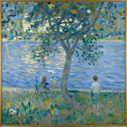 a sunday on la grande jatte by seurat, a painting by kenton nelson