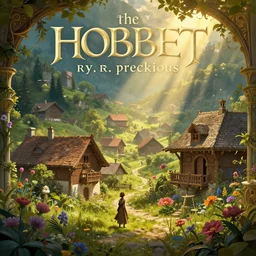my precious! - the hobbit - j. r. r. tolkien - a medieval village in switzerland, ornate, beautiful, atmosphere, vibe, flowers, concept art illustration, greg rutowski, volumetric lighting, sunbeams, particles