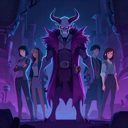 krampus, clean cel shaded, vector art, neon lighting, volumetric lighting, extreme detail, shutterstock. behance hd by lois van baarle, artgerm, helen huang, by makoto shinkai and ilya kuvshinov, rossdraws, illustration,