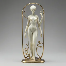 minimalistic natural artnouveau style alien vampiress by rene lalique 8 k