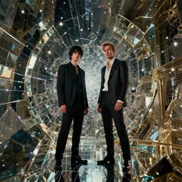 by kaburagi kiyokata and david lachapelle, visually stunning, cinematic, ultra realistic, hyper realism, 1 2 k, epic, octane render, unreal engine, vfx, maya, shatters will be more than stars in the reflections of mirrors domains, sure it'll be done to fantasies styles, circuitry, ornate