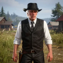 Gameplay screenshot of Bernie Sanders in Red Dead Redemption, RDR2