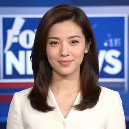 a feminine young woman who is a human version of tv network fox news