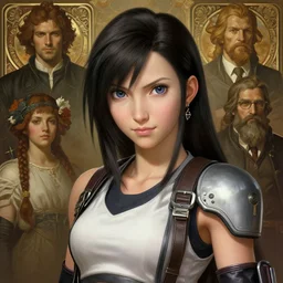 portrait of tifa lockhart, final fantasy, cinematic lighting, intricate, elegant, highly detailed, digital painting, artstation, smooth, sharp focus, illustration, art by artgerm and greg rutkowski and zdislav beksinski and alphonse mucha and wayne barlowe and william - adolphe bouguereau