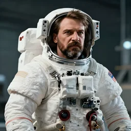 Cinematic shot of Joseph Stalin astronaut, hd 4k, AAA game, octane render