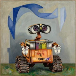 picasso painting of wall - e