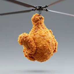Kobe Bryant dropping a giant fried chicken from a helicopter, hyper detailed, 8k resolution