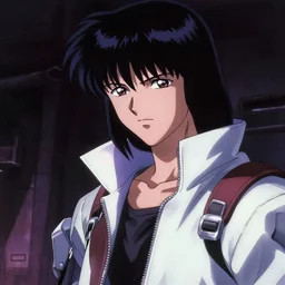 in the style of cyberpunk akira late 8 0's dark moody anime movie still : : dystopian art : : angry science girl researcher blue hair : : somber future lab background interior : : furious, telekinetic destroying everything