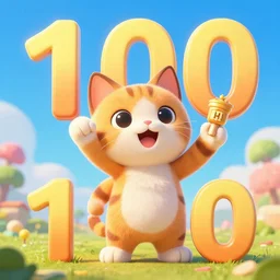 a cat celebrates after reaching 1 0 0 followers cute, illustration, digital art, inspired by little big planet, by greg rutkowski, sharp, masterpiece, highly detailed, photorealistic, octane render, 8 k, unreal engine 5, trending on artstation, vivid colors