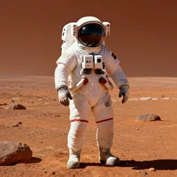 an astrounaute on mars. retrofuturism artwork
