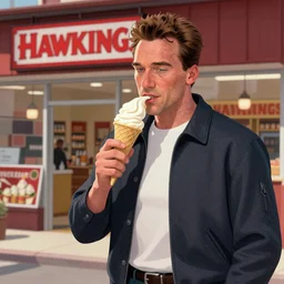 Arnold Schwartzenegger as Vecna from Stranger Things ordering ice cream from Hawkings mall, by wlop, digital art, mucha, 8k, octane render