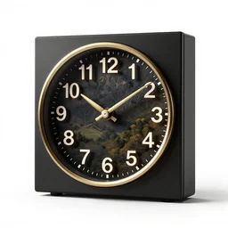 elegant nixie tube clock, stylized 3d render, isolated on a pure white background, centered, entire object in frame, sharp focus, soft studio lighting