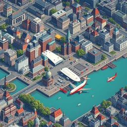 isometric stylized bijlmer amsterdam plane crash