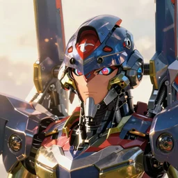 anime robot portrait detailed rendering realistic 3d hd key visual official media with frank Miller Alex Ross giger style trending