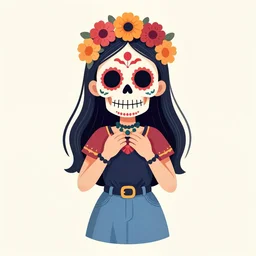 Illustration of a sugar skull day of the dead girl, art by Steve henderson