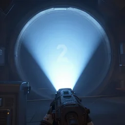 Screenshot of Portal 2, ray tracing, volumetric lighting, 4K